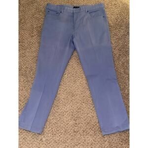 Tasso Elba Men’s Pants Blue Straight Size 36 Stretch Flat Front Chinos